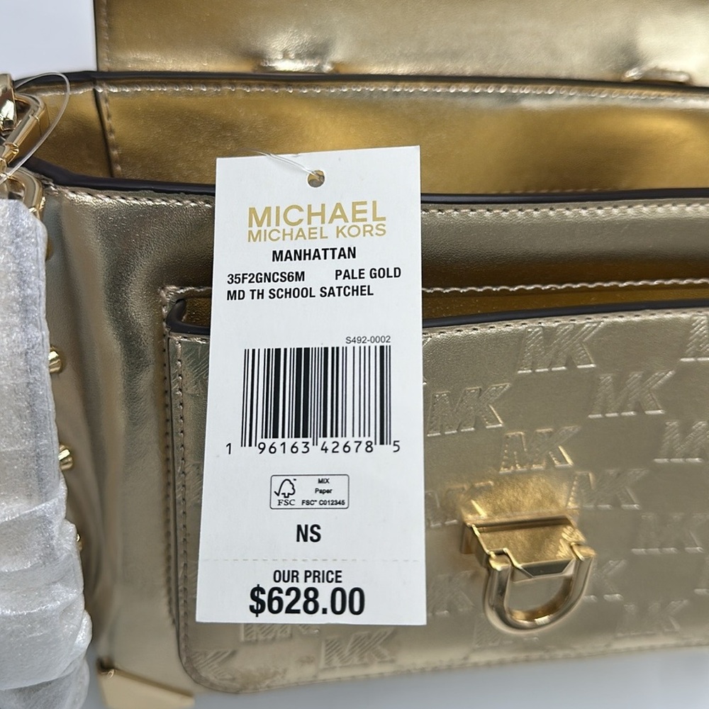 Michael Kors Manhattan Medium
Satchel Shoulder Crossbody bag MK
Pale Gold - Picture 14 of 14
